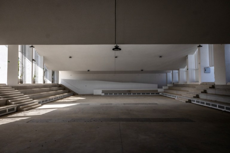 An auditorium at the unopened CartujaQanat pilot project, an architectural experiment in cooling solutions inspired by Persian-era canals, in Cartuja Island, Seville, Spain, on Tuesday, July 4, 2023. Seville is among the cities hardest hit by the heat wave sweeping across Europe that's imperiled its most important trade route, threatened its $2 trillion tourism industry and endangered the health of thousands of people. Photographer: Angel Garcia/Bloomberg via Getty Images