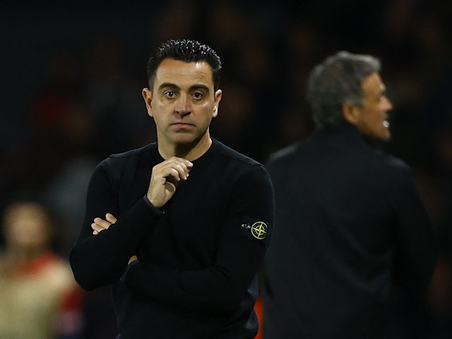 Barcelona coach Xavi on April 10, 2024