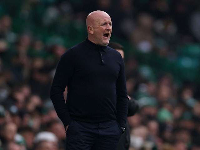 Livingston manager David Martindale reacts on March 10, 2024