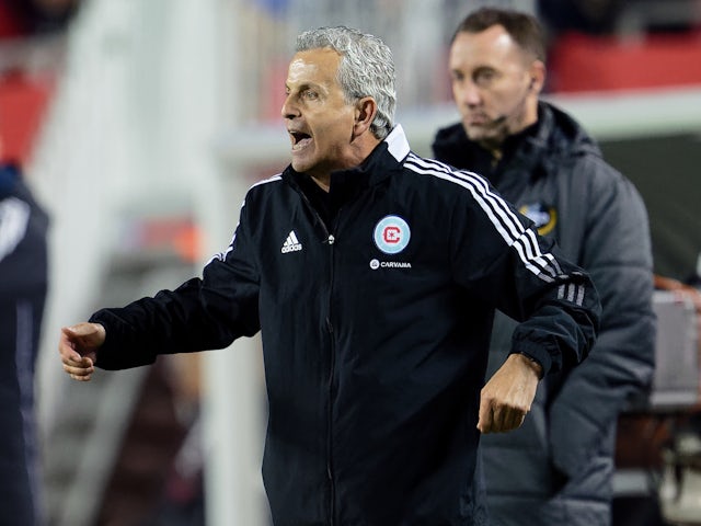 Chicago Fire FC head coach Frank Klopas shouts on March 5, 2024