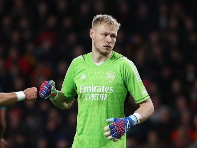 Aaron Ramsdale in action for Arsenal on December 12, 2023