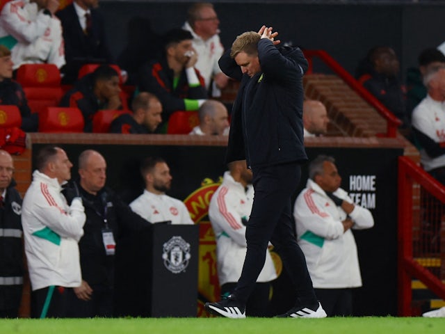 Newcastle United manager Eddie Howe reacts on May 15, 2024