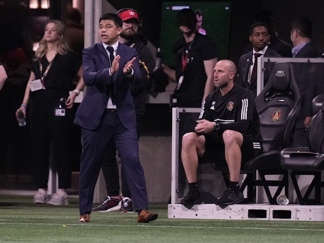 Atlanta United head coach Gonzalo Pineda reacts on March 10, 2024