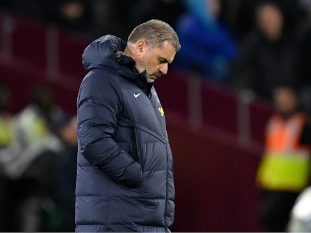 Tottenham Hotspur manager Ange Postecoglou looks despondent on April 2, 2024