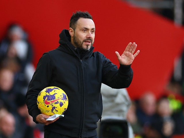 Brighton & Hove Albion manager Roberto De Zerbi on February 18, 2024