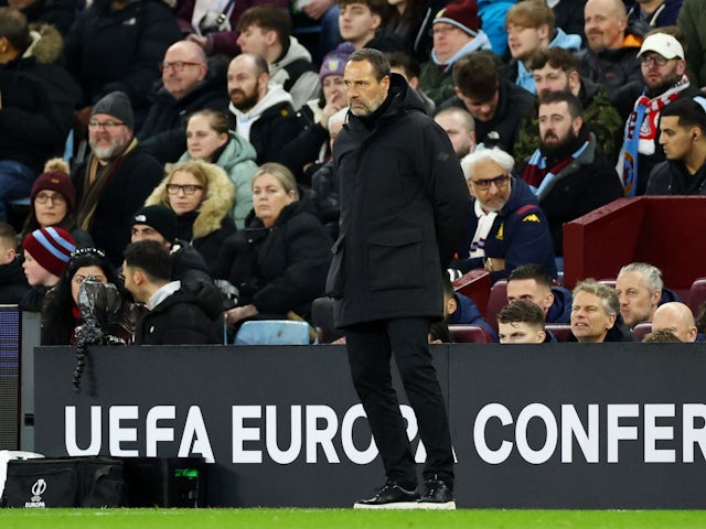 Ajax interim coach John van't Schip looks on on March 14, 2024