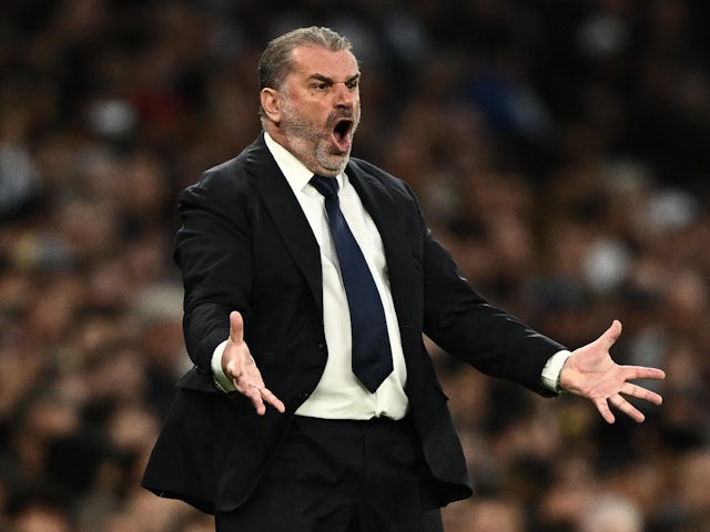 Tottenham Hotspur head coach Ange Postecoglou reacts on May 14, 2024