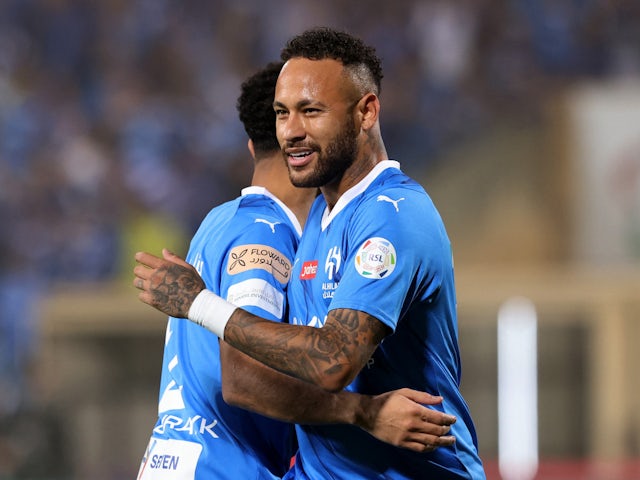 Al Hilal's Neymar celebrates on September 15, 2023