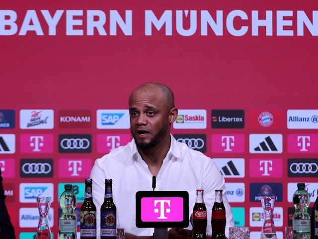 New Bayern Munich coach Vincent Kompany during a press conference on May 30, 2024