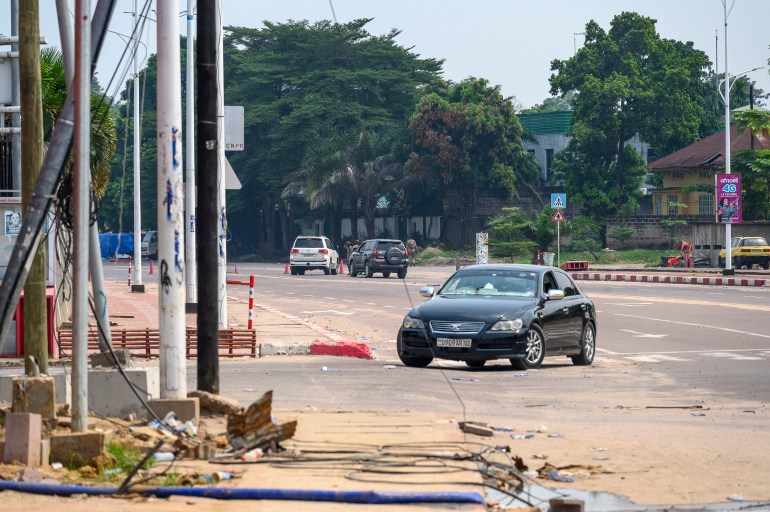 Road blocks in Kinshasa