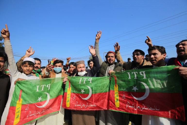 Despite having to contest election without their iconic symbol of "bat", PTI-backed candidates emerged with the highest number of seats in February 8 elections this year. [Bilawal Arbab/EPA]