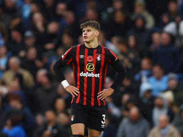 Bournemouth's Milos Kerkez pictured in November 2023