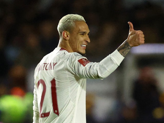 Manchester United's Antony on January 28, 2024