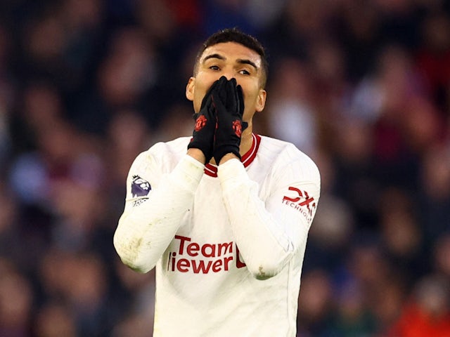 Manchester United midfielder Casemiro on February 11, 2024