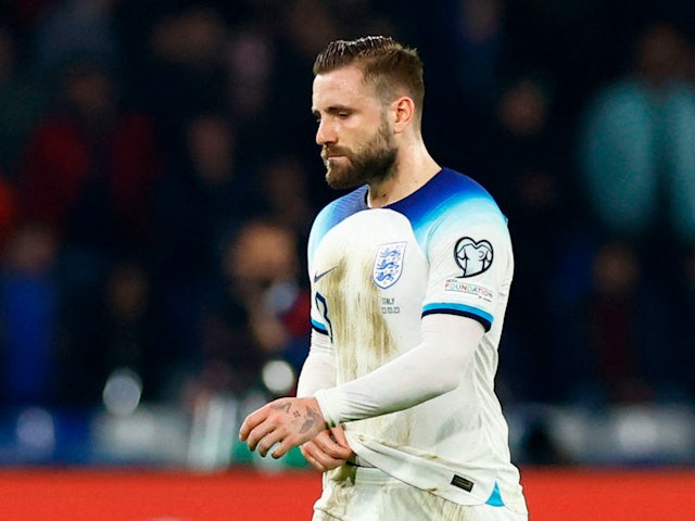 England's Luke Shaw pictured on March 23, 2023