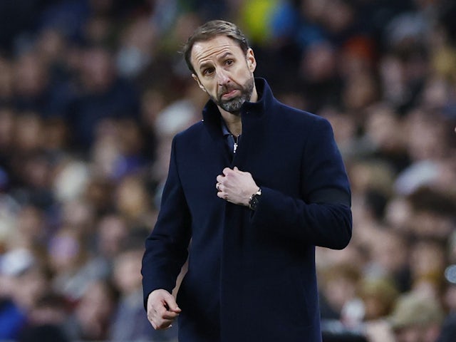 England manager Gareth Southgate reacts on March 23, 2024
