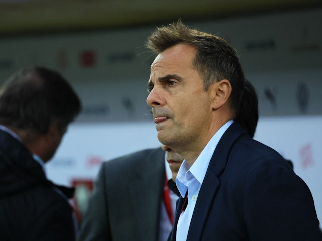 Belarus coach Carlos Ferrer before the match