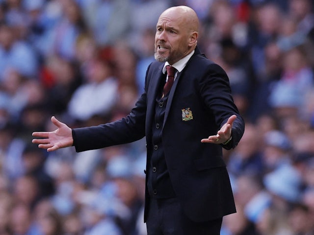 Manchester United head coach Erik ten Hag on April 21, 2024