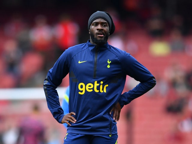 Tanguy Ndombele warms up for Tottenham Hotspur in September 2021