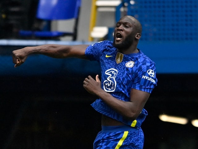 Romelu Lukaku celebrates scoring for Chelsea in May 2022