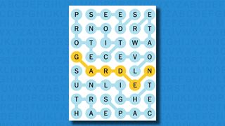 NYT Strands answers for game 98 on a blue background