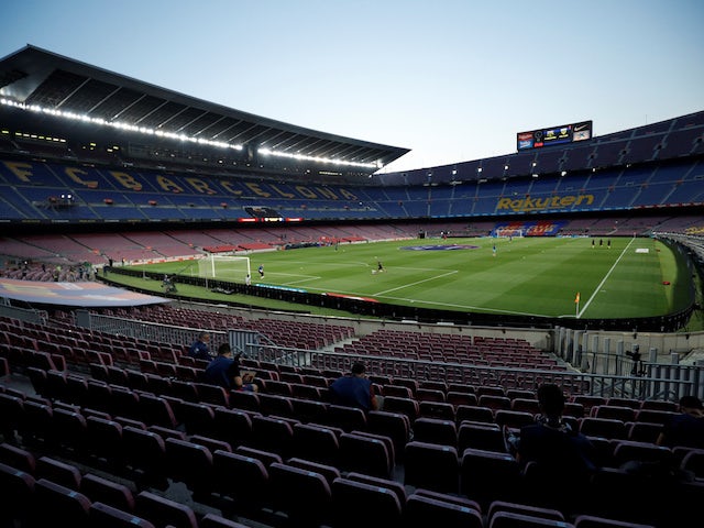 A general shot of Barcelona's Camp Nou taken in June 2020