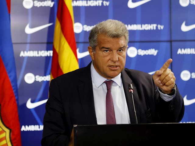 FC Barcelona president Joan Laporta speaks during the board meeting on September 13, 2023