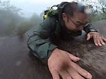 Hiker cheats death as he films himself falling down a mountain before miraculous moment he is saved