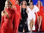 They're still worth it! Kendall Jenner, Heidi Klum, Eva Longoria and Cara Delevingne raise the curtain at Paris Fashion Week as L'Oreal ambassadors defy the rain with a show-stopping catwalk presentation