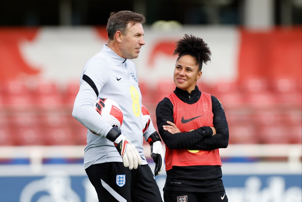 Darren Ward with England's Demi Stokes