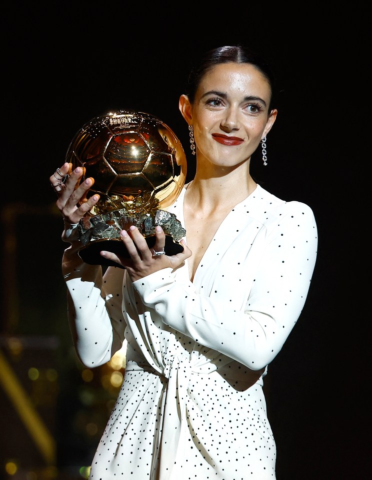 Barcelona’s Aitana Bonmati receive the Ballon d’Or