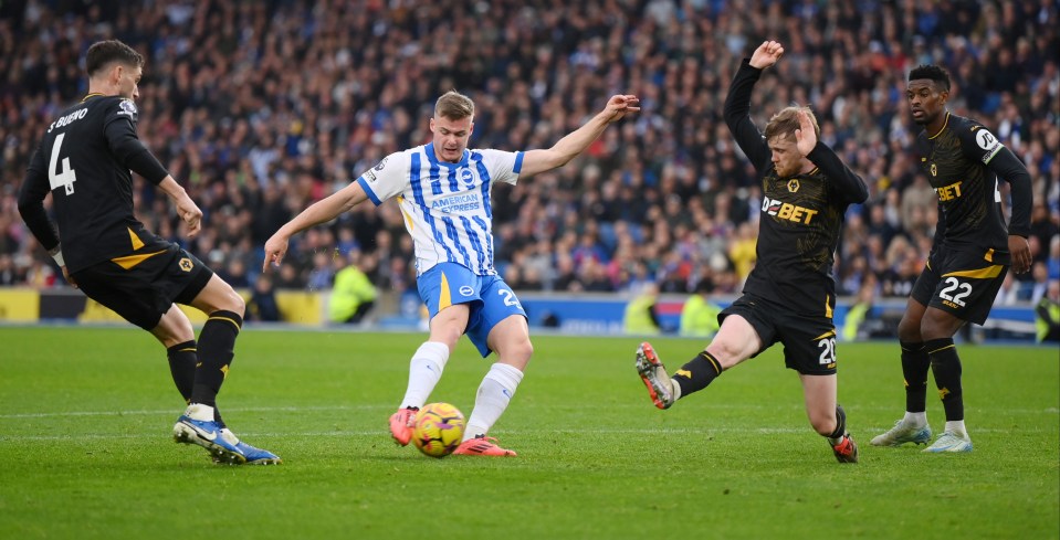 Evan Ferguson doubled Brighton's lead in the 85th minute