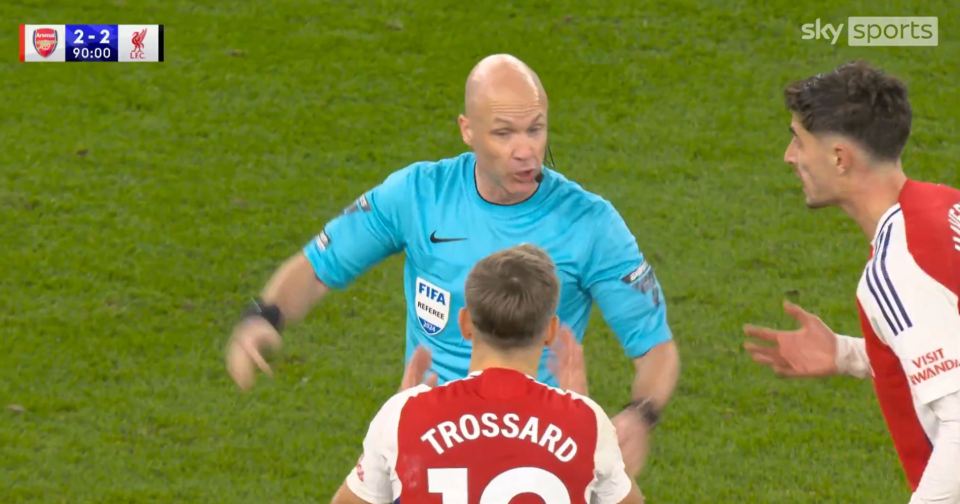 Arsenal stars protested Anthony Taylor's decision