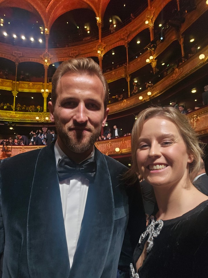 Ellie Henman with her Tottenham hero Harry Kane in Paris