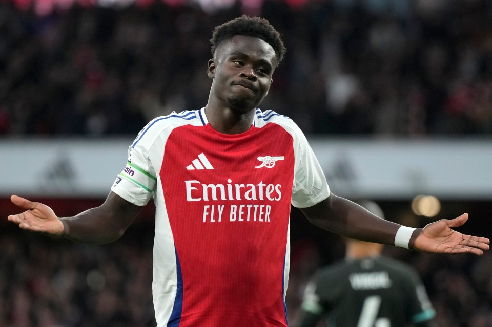 Saka produced a Thierry Henry-style celebration