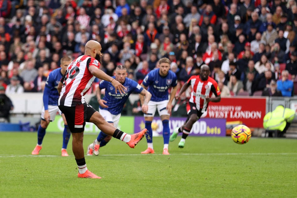 Bryan Mbeumo made no mistake from the penalty spot