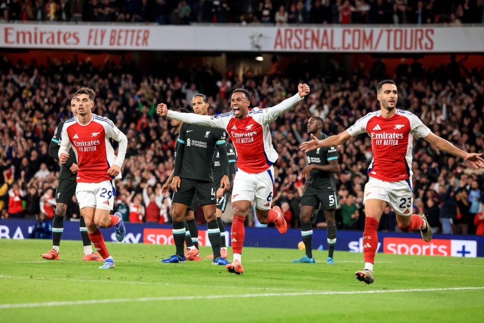Arsenal twice led against Liverpool at the Emirates