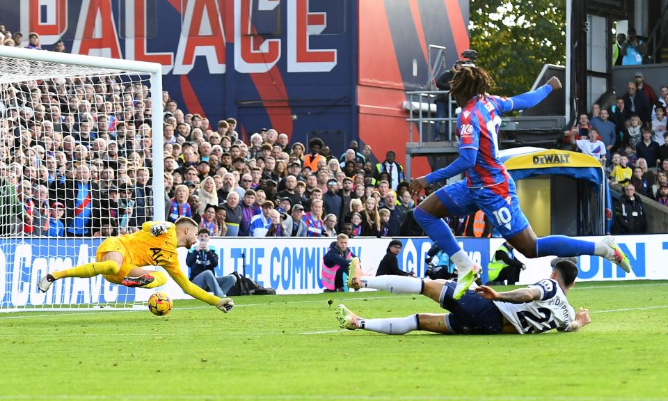 Eberechi Eze thought he had made it 2-0 but the offside flag went up