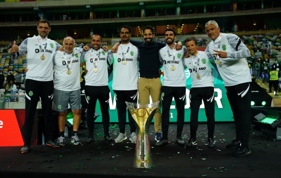 Jorge Vital, second from the left, is a highly rated goalkeeping coach