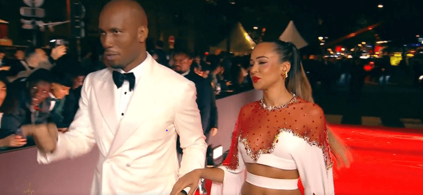 Didier Drogba walked the red carpet with girlfriend Gabrielle Lemaire