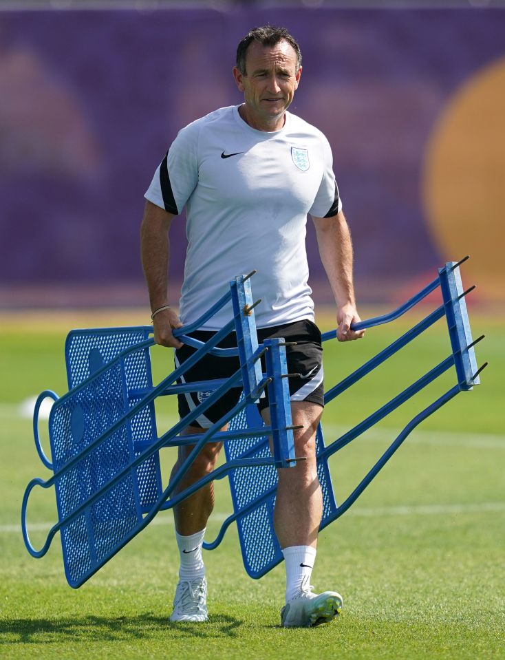 England coach Geraint Twose pictured during a training session at The Lensbury Resort, Teddington on July 19, 2022