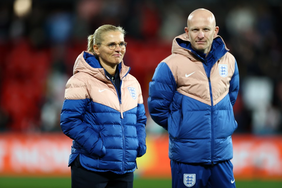 Lionesses manager Sarina Wiegman with Arjan Veurink