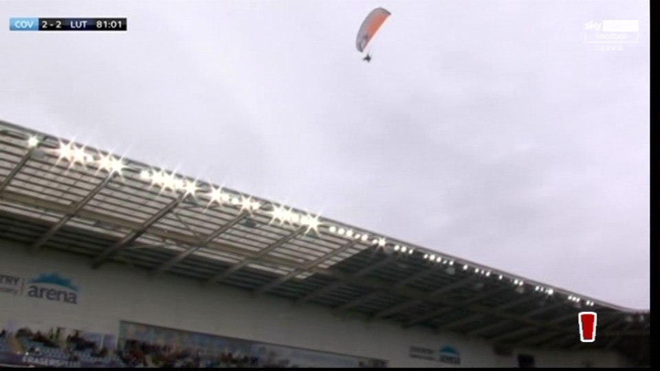 A person was seen flying over the Coventry stadium