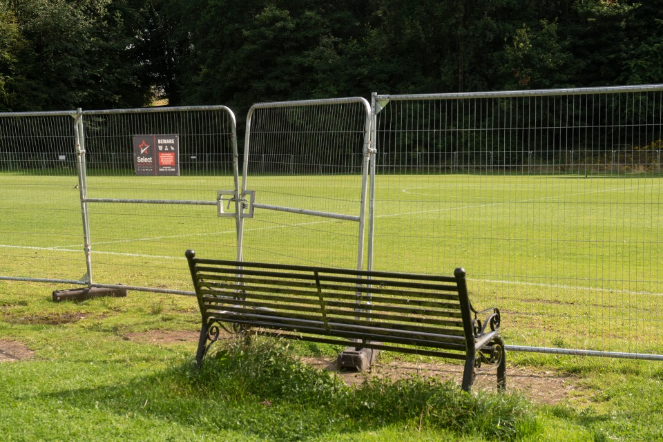 A fence was pictured around the pitch earlier this year