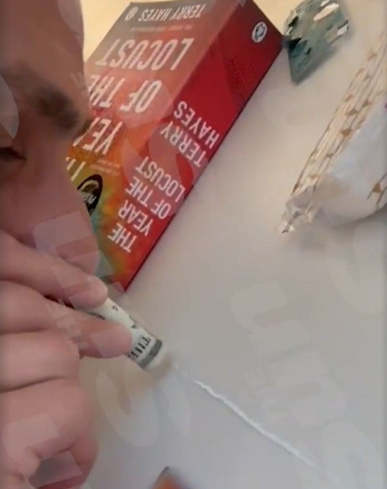 David Coote was filmed snorting the white powder
