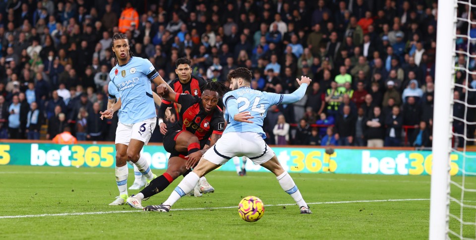 Antoine Semenyo fired beyond Ederson to give Bournemouth the lead