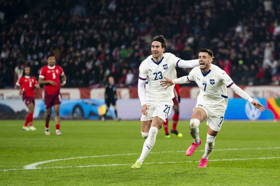 His goal secured a valuable point for Serbia