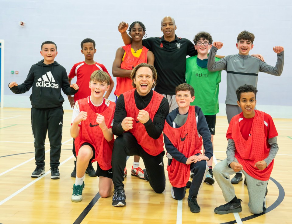 Singer Olly Murs, 40, visited Crown and Manor football club in Hackney, London