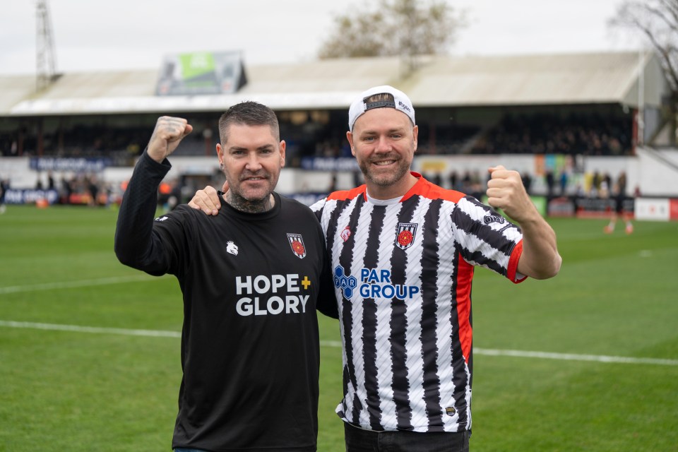 Shane Lynch and Brian McFadden at Chorley this weekend