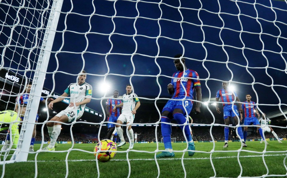 Marc Guehi turned the ball into his own net after Anthony Gordon's strike